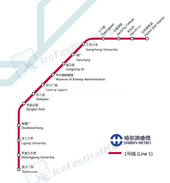 Harbin Metro Map Line 1