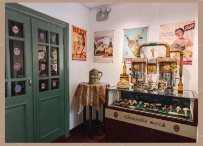 Modern Beer Museum history exhibition area with vintage artifacts