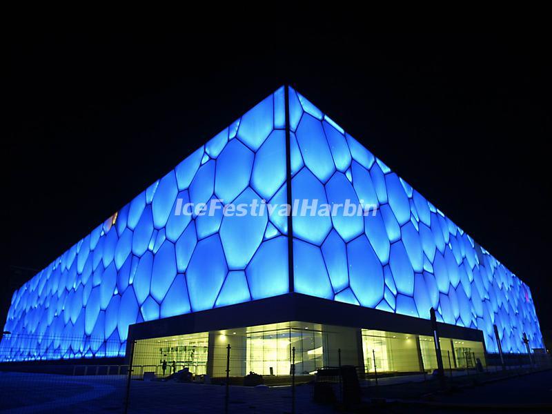 Beijing National Aquatics Center Night Scence