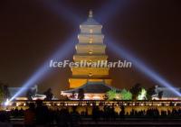 Xi'an Big Wild Goose Pagoda Night View