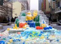 The Colored Ice Sculptures in Harbin Zhong Yang Street