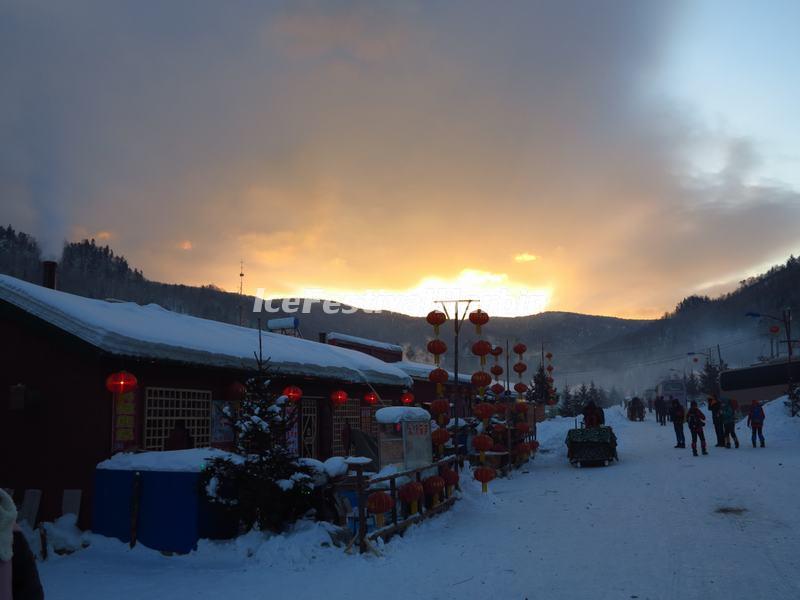 The Morning China's Snow Town