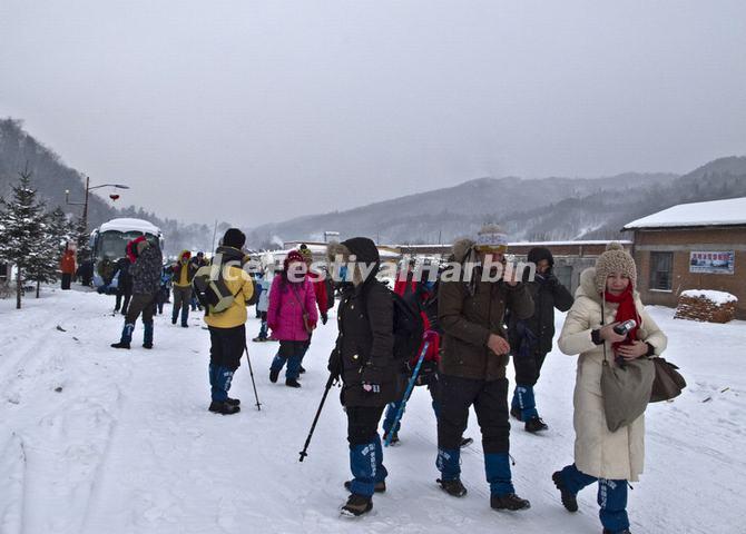 Tourists Visit China's Snow Town