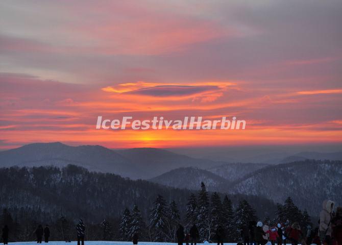 Sunrise in China's Snow Town