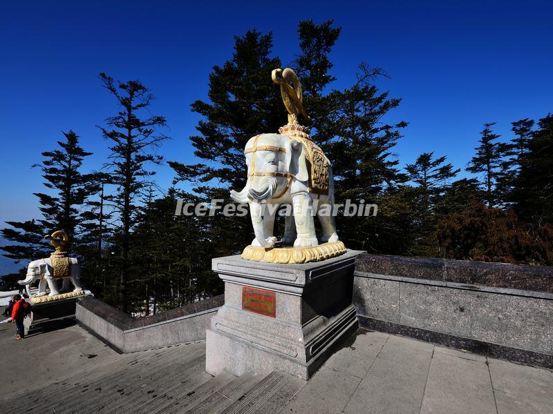 Elephant Sculptures on Emei Mountain