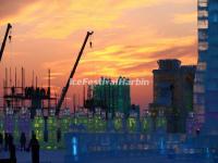 Sunset Over Harbin Ice and Snow World 2015