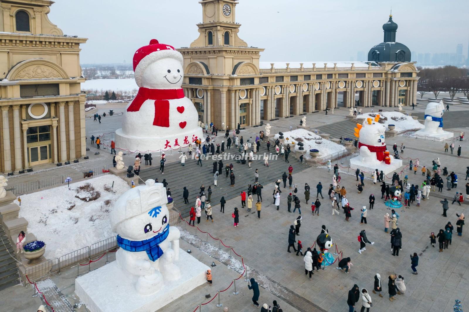 Snowman in Harbin Music Park - Harbin Ice Festival 2024