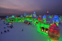 Harbin Ice Festival in the Evening