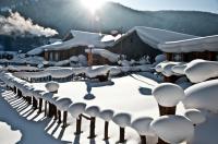 Wooden Houses in China's Snow Town 