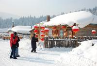 The Red Lanterns in China's Snow Town 