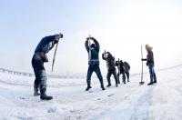 Collect Ice from Songhua River