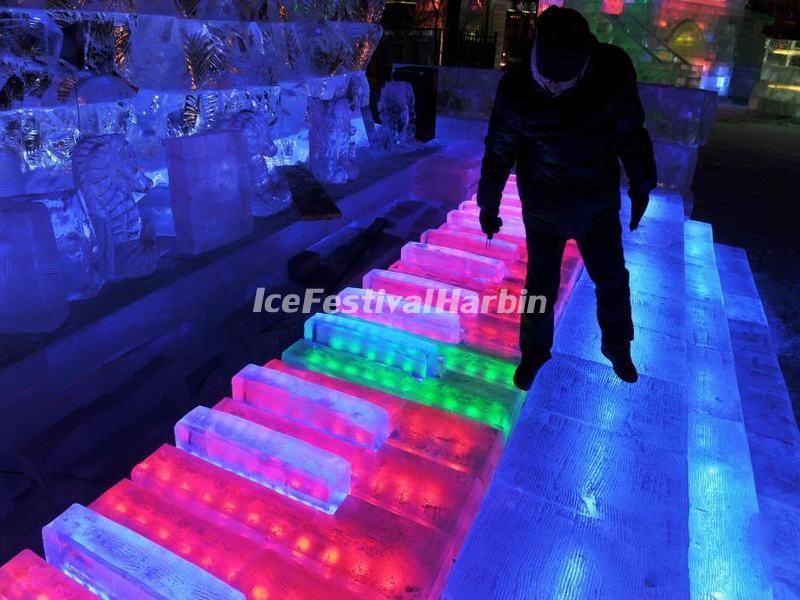 Ice Piano in Harbin Ice Lantern Fair