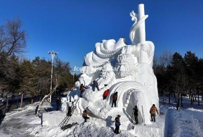 Snow Sculpture - Black Wukong