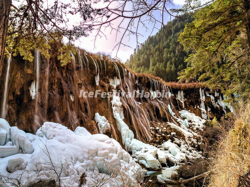 Jiuzhaigou Valley Ice Waterfall