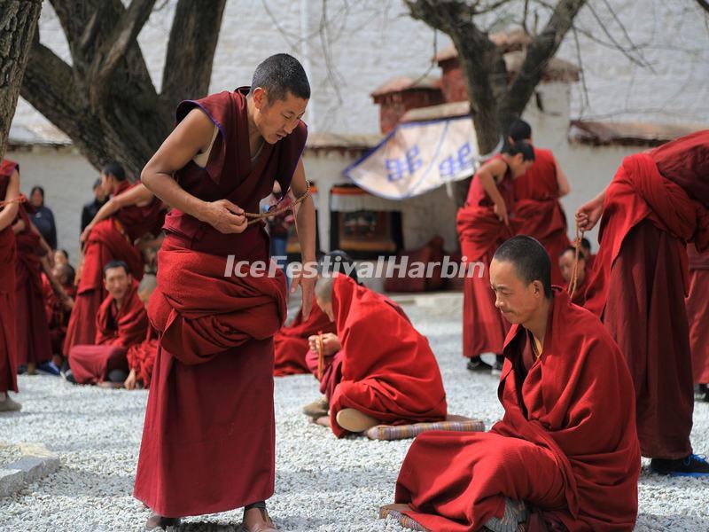 Tibetan monks debating at Jokhang Temple