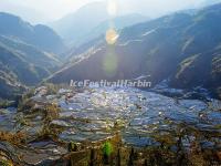 Laohuzui Rice Terraces in the Morning Sun