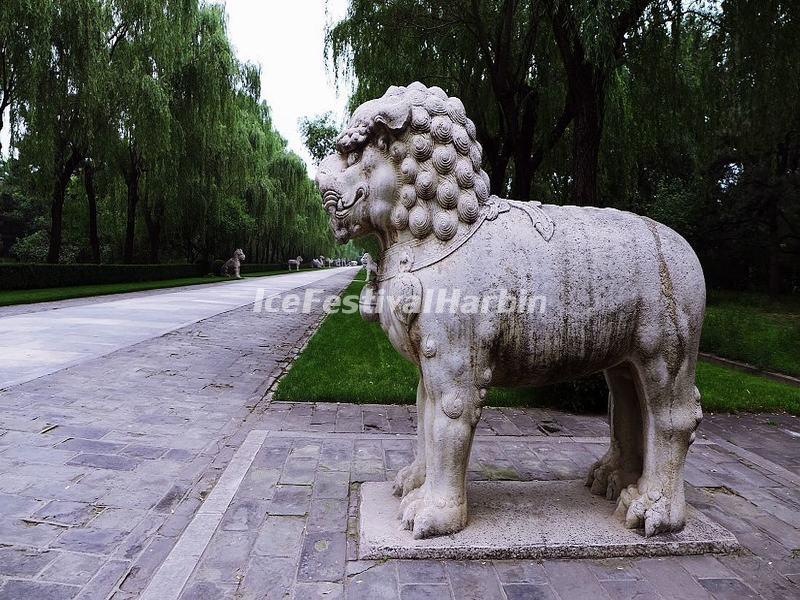 Ming Tomb Sacred Way Stone Carving-Standing Lion