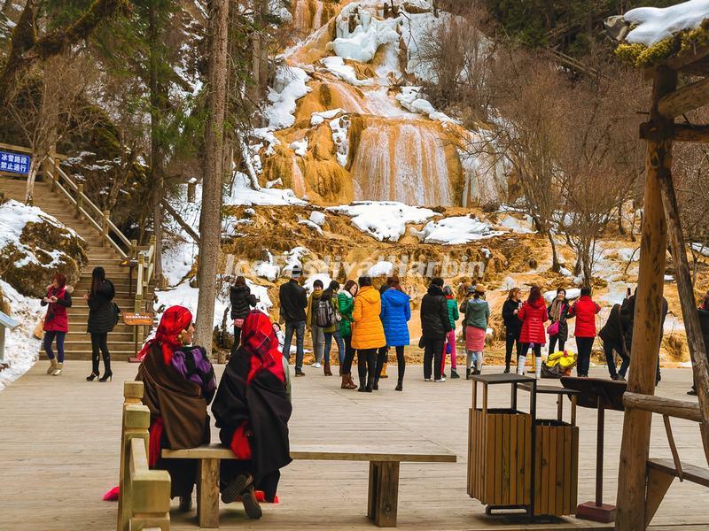 Tourists Visit Mounigou Valley in Winter