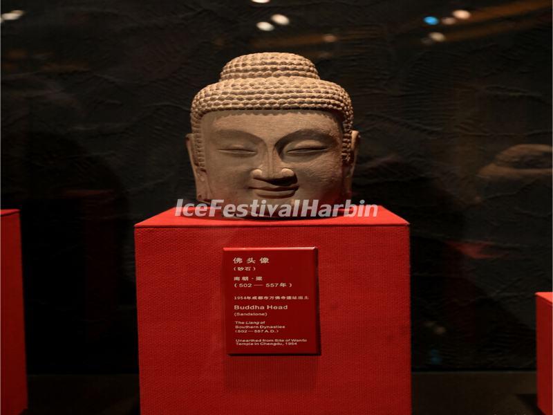 A Buddha Head Displayed in Sichuan Museum 