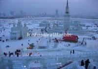 Panoramic View of Harbin Ice and Snow Happy Valley 