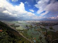 An Overlook at the Dianchi Lake from Kunming Western Mountain