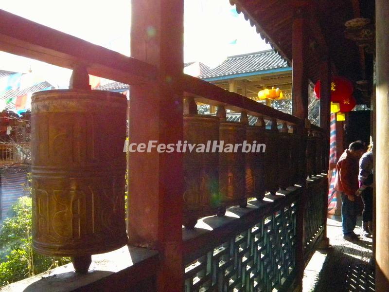 The Prayer Wheels in Lijiang Yufeng Lamasery