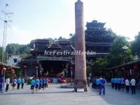 The Totem Pole in Zhangjiajie Tujia Folk Custom Park