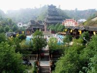 An Overlook at the Zhangjiajie Tujia Folk Custom Park