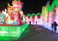 The Ice Lantern Show in Harbin Zhaolin Park During the Ice Festival