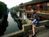 A Girl in Zhouzhuang Water Town 